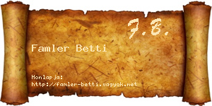 Famler Betti névjegykártya